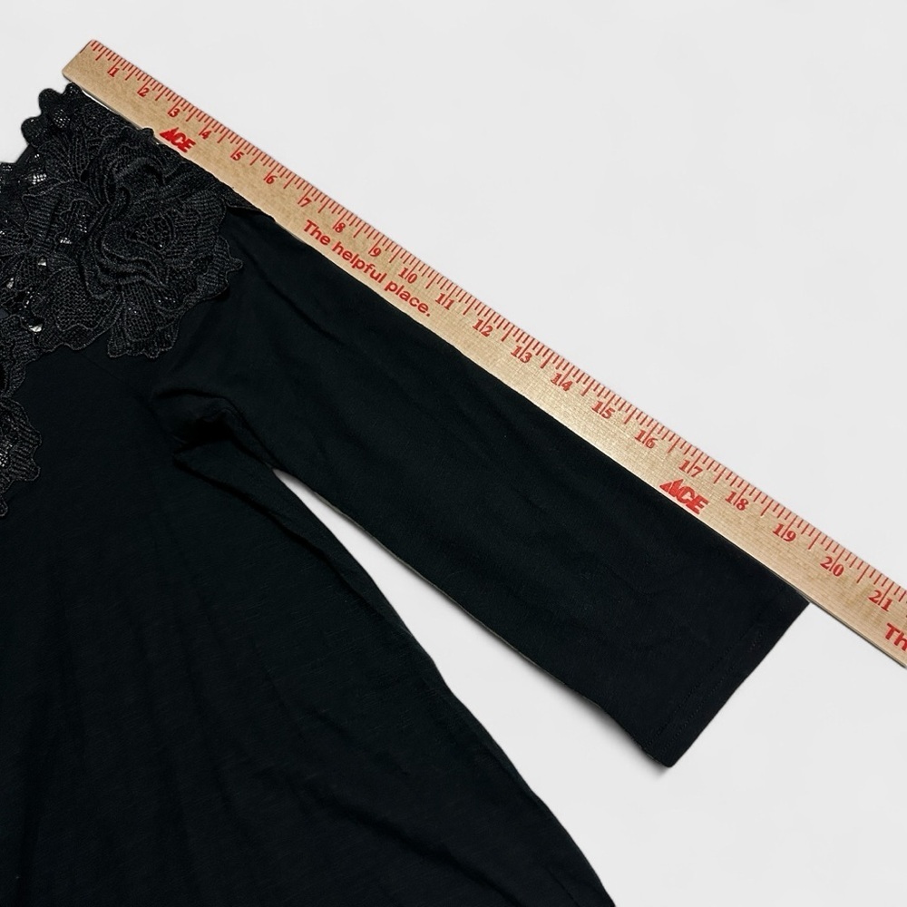 Anthropologie Meadow Rue Top Womens Medium Cold Shoulder Lace Accent Blouse Boho - Picture 11 of 14